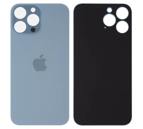 Задня панель корпусу для iPhone 13 Pro Max, голуба, не потрібно знімати скло камери, sierra Blue, big hole Задня панель корпусу для iPhone 13 Pro Max, голуба, не потрібно знімати скло камери, sierra Blue, big hole