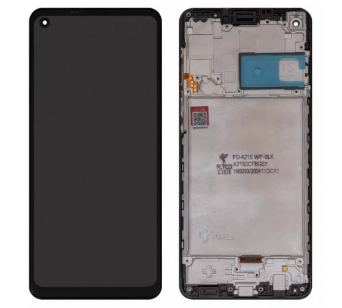 Дисплей для Samsung A217 Galaxy A21s, черный, с рамкой, High Copy