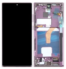 Дисплей для Samsung S908B Galaxy S22 Ultra 5G, бордовый (Burgundy), с рамкой, High Copy (OLED), с широкой рамкой