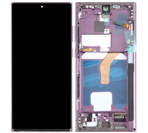 Дисплей для Samsung S908B Galaxy S22 Ultra 5G, бордовый (Burgundy), с рамкой, High Copy (OLED), с широкой рамкой