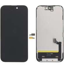 Дисплей для iPhone 15, черный, с рамкой, High Copy без микросхемы, (OLED), DD OEM hard