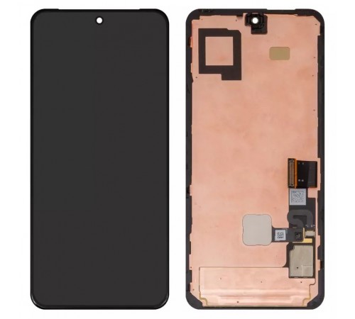 Дисплей для Google Pixel 8, чорний, з рамкою, Оригінал (переклеєно скло), GKWS6, G9BQD, GA04851-US, GZPFO, GPJ41