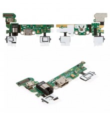 Шлейф для Samsung A300F Galaxy A3, A300FU Galaxy A3, микрофона, коннектора наушников, коннектора зарядки, с компонентами, REV 0.1