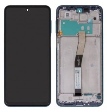 Дисплей для Xiaomi Redmi Note 9 Pro, Redmi Note 9S, синій (Aurora Blue), з широким обідком, з рамкою, Copy, In-Cell