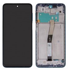 Дисплей для Xiaomi Redmi Note 9 Pro, Redmi Note 9S, синий (Aurora Blue), с широким ободком, с рамкой, Сopy, In-Cell