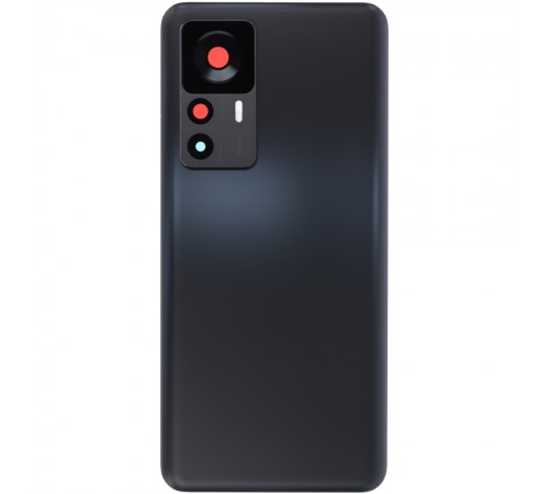 Задняя панель корпуса для Xiaomi 12T, 12T Pro, черная (Black), глянцевая, Copy + стекло камеры
