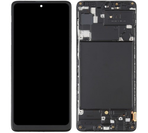 Дисплей для Samsung A715 Galaxy A71, чорний, з рамкою, High Copy (OLED)