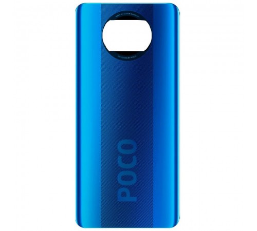 Задняя панель корпуса для Xiaomi Poco X3, синяя (Cobalt Blue), Copy