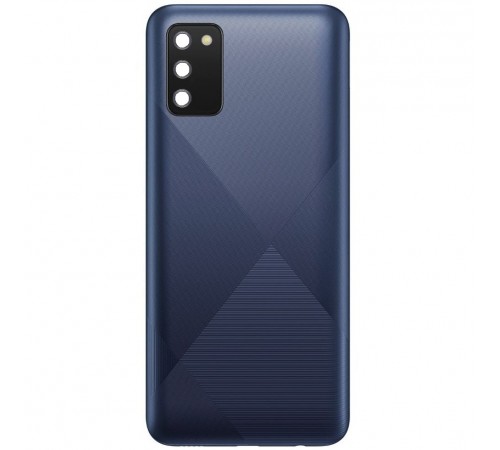 Задняя панель корпуса для Samsung A025F/DS Galaxy A02s, синяя + стекло камеры