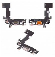 Шлейф для iPhone 13, коннектора зарядки, розовый, с микрофоном, High Copy