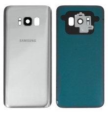 Задняя панель корпуса для Samsung G950F Galaxy S8, G950FD Galaxy S8, серебристая (Arctic Silver) + стекло камеры, полная, Original (PRC)