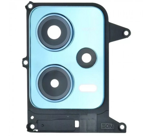 Скло камери для Xiaomi Redmi Note 12 5G, синє, з рамкою