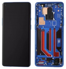 Дисплей для OnePlus 8 Pro, синий (Ultramarine Blue), с рамкой, Original (PRC) (переклеено стекло)