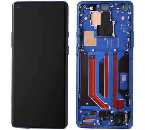 Дисплей для OnePlus 8 Pro, синий (Ultramarine Blue), с рамкой, Original (PRC) (переклеено стекло)