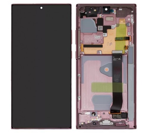 Дисплей для Samsung N985F Galaxy Note 20 Ultra, N986B Galaxy Note 20 Ultra 5G, бронзовый (Mystic Bronze), с рамкой, Original (PRC)