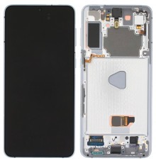 Дисплей для Samsung G996 Galaxy S21 Plus 5G, серебристый (Phantom Silver), с рамкой, Оригинал (переклеено стекло)