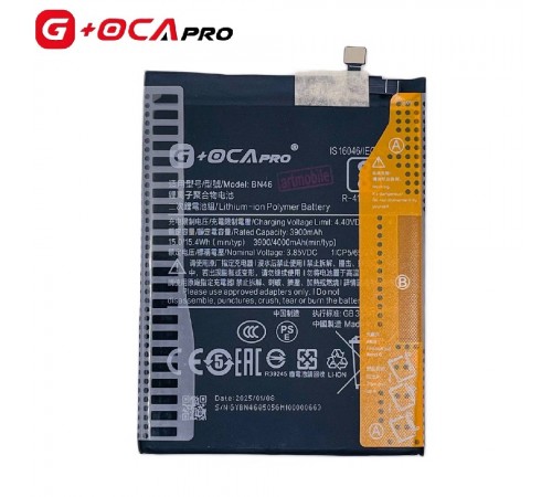 Акумулятор G+OCA Pro BN46 для Xiaomi Redmi 7, Redmi Note 8, Redmi Note 8 (2021), Redmi Note 8T, Li-Polymer, 3,85 В, 4000 мАг, M1810F6LG, M1810F6LH, M1810F6LI