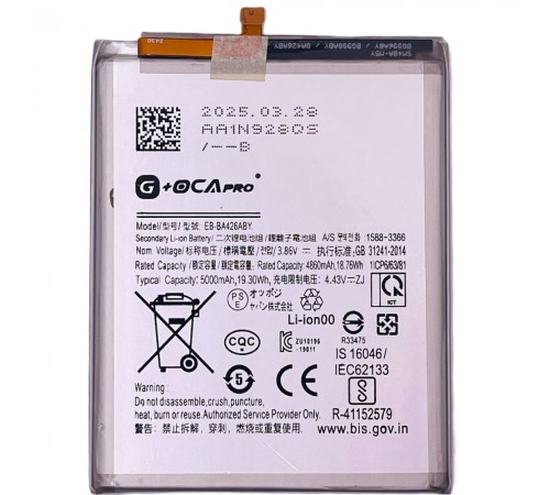 Акумулятор G+OCA Pro EB-BA426ABY для Samsung A326 Galaxy A32 5G, A426 Galaxy A42 5G, A725 Galaxy A72, A726 Galaxy A72 5G, M225 Galaxy M22, M325 Galaxy M32, Li-ion, 3,86 В, 5000 мАг