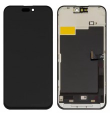 Дисплей для iPhone 15 Pro Max, чорний, з рамкою, Copy, (TFT), ZY, LTPS