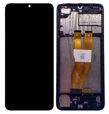 Дисплей для Samsung A055 Galaxy A05, чорний, Best copy, з рамкою, Copy