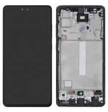 Дисплей для Samsung A525 Galaxy A52, A526 Galaxy A52 5G, черный, с рамкой, Оригинал (переклеено стекло)