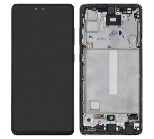 Дисплей для Samsung A525 Galaxy A52, A526 Galaxy A52 5G, черный, с рамкой, Оригинал (переклеено стекло)