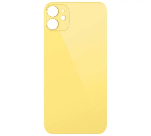 Задняя панель корпуса для iPhone 11, желтая, не нужно снимать стекло камеры, Original (PRC), big hole