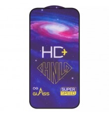 Захисне скло ASP для Apple iPhone 14 Pro, iPhone 15, iPhone 16, 0,33 мм 9H, сумісне з чохлом, Full Glue, чорне, HD+ 