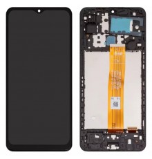 Дисплей для Samsung M127 Galaxy M12, черный, с рамкой, High Copy