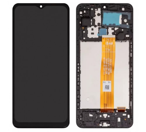 Дисплей для Samsung M127 Galaxy M12, черный, с рамкой, High Copy