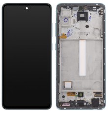 Дисплей для Samsung A525 Galaxy A52, A526 Galaxy A52 5G, синий, с рамкой, High Copy с широким ободком, (OLED 6,3")