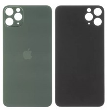 Задня панель корпусу для iPhone 11 Pro Max, зелена, потрібно зняти скло камери, small hole, matte midnight green