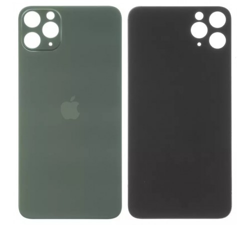 Задня панель корпусу для iPhone 11 Pro Max, зелена, потрібно зняти скло камери, small hole, matte midnight green