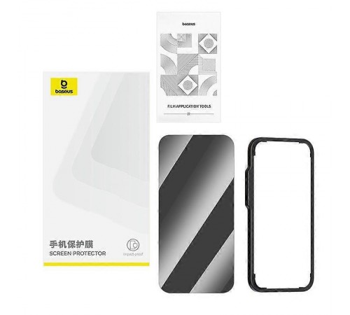 Защитное стекло для Apple iPhone 16 Pro, антишпион, Superior Series Privacy Tempered Glass Screen Protector, Baseus (P6007390A201-00)