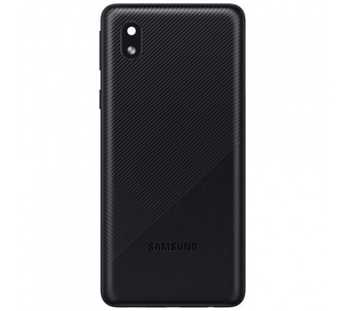 Задняя панель корпуса для Samsung A013 Galaxy A01 Core, черная, Copy + стекло камеры