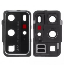 Скло камери для Huawei P40 Pro, біле, з рамкою