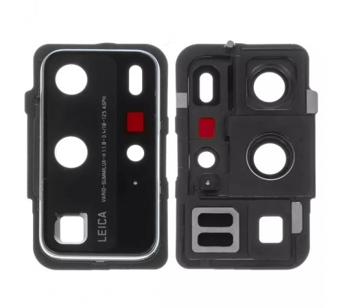 Скло камери для Huawei P40 Pro, біле, з рамкою