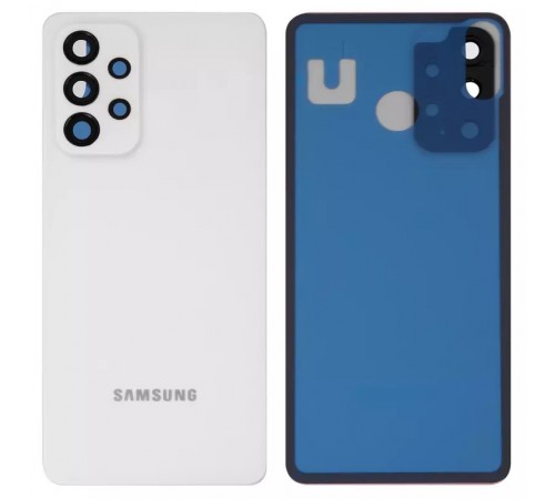 Задняя панель корпуса для Samsung A536 Galaxy A53 5G, белая + стекло камеры