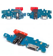 Шлейф для Samsung A145 Galaxy A14, коннектора наушників, коннектора зарядки, з мікрофоном, плата зарядки