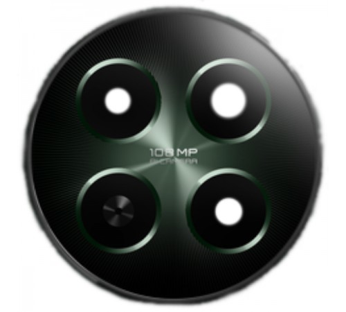 Скло камери для Realme 12, зелене, без рамки