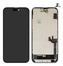 Дисплей для iPhone 15 Plus, черный, с рамкой, High Copy (OLED), GX OEM hard