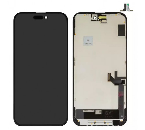 Дисплей для iPhone 15 Plus, черный, с рамкой, High Copy (OLED), GX OEM hard