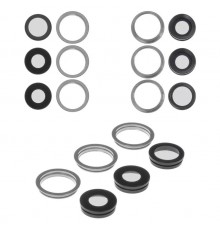 Скло камери для iPhone 11 Pro Max, сріблясте, з рамкою, комплект 6 шт., matte silver