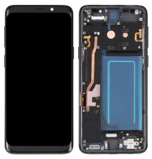 Дисплей для Samsung G960 Galaxy S9, черный (Midnight Black), с рамкой, High Copy (OLED), с широкой рамкой