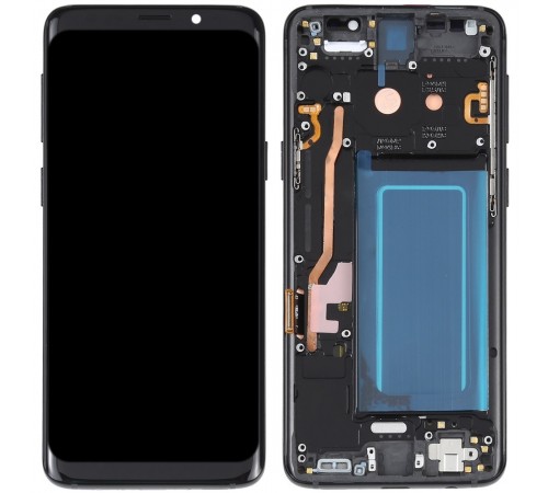 Дисплей для Samsung G960 Galaxy S9, чорний (Midnight Black), з рамкою, High Copy (OLED), з широкою рамкою