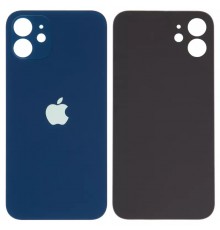Задня панель корпусу для iPhone 12, синя, не потрібно знімати скло камери, big hole