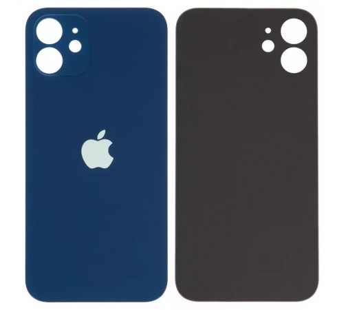 Задняя панель корпуса для iPhone 12, синяя, не нужно снимать стекло камеры, big hole