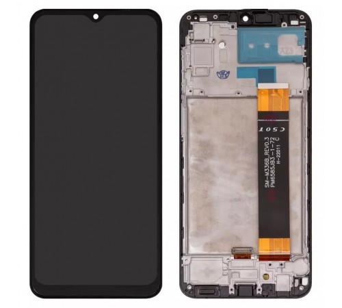 Дисплей для Samsung A235 Galaxy A23, чорний, з рамкою, High Copy