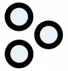 Скло камери для Samsung A245 Galaxy A24, чорне, без рамки, комплект 3 шт.