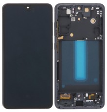 Дисплей для Samsung G990B Galaxy S21 FE 5G, серый (Graphite), с рамкой, High Copy (OLED) (Small LCD)